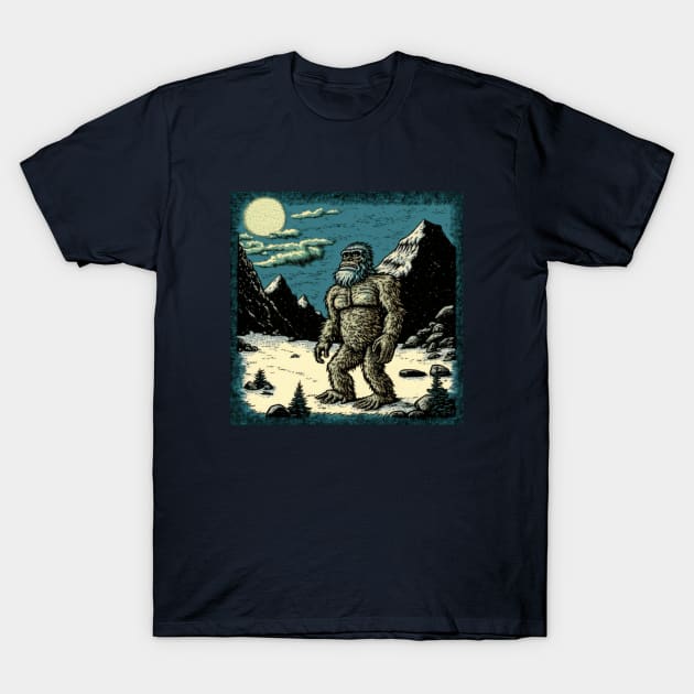 Yeti Under a Full Moon T-Shirt by Star Scrunch